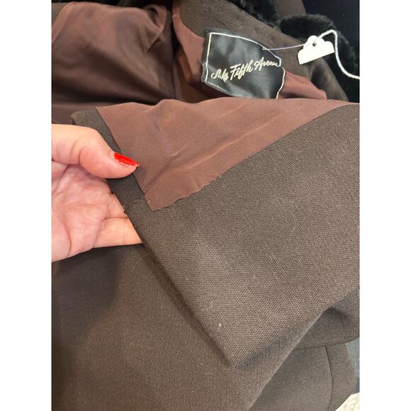 Saks 5th Avenue vintage brown coat women's small - Picture 10 of 13